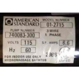 740083-300 American Standard Whirlpool Pump 01-2715