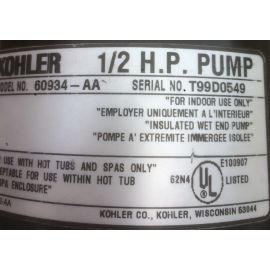 60934-AA Kohler Whirlpool Pump
