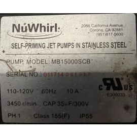 NuWhirl Self-Priming Jet Pump MB15000SCB