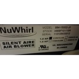 NuWhirl Silent Aire Air Blower 994-15002-J0